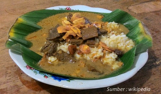 makanan khas jawa tengah nasi gandul