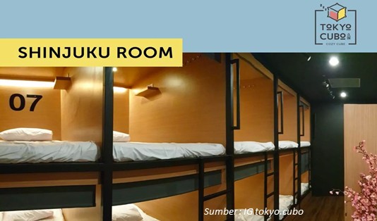 Super Irit! Inilah 4 Hotel Kapsul Dekat Stasiun Bandung 2 daftar Hotel Kapsul Dekat Stasiun Bandung Tokyo Cubo