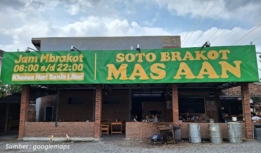 Jam Buka Soto Brakot Mas Aan