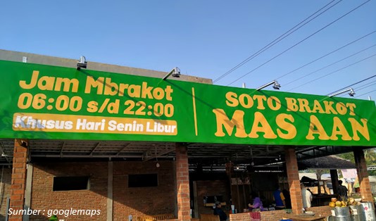 Lokasi Warung Soto Brakot Mas Aan