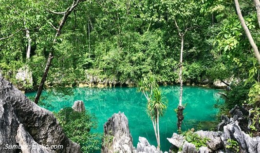 Terbuai Keindahan Danau Mahumalalang, Blue Lagoon Indah di Pulau Labengki 1 Lokasi Danau Mahumalalang